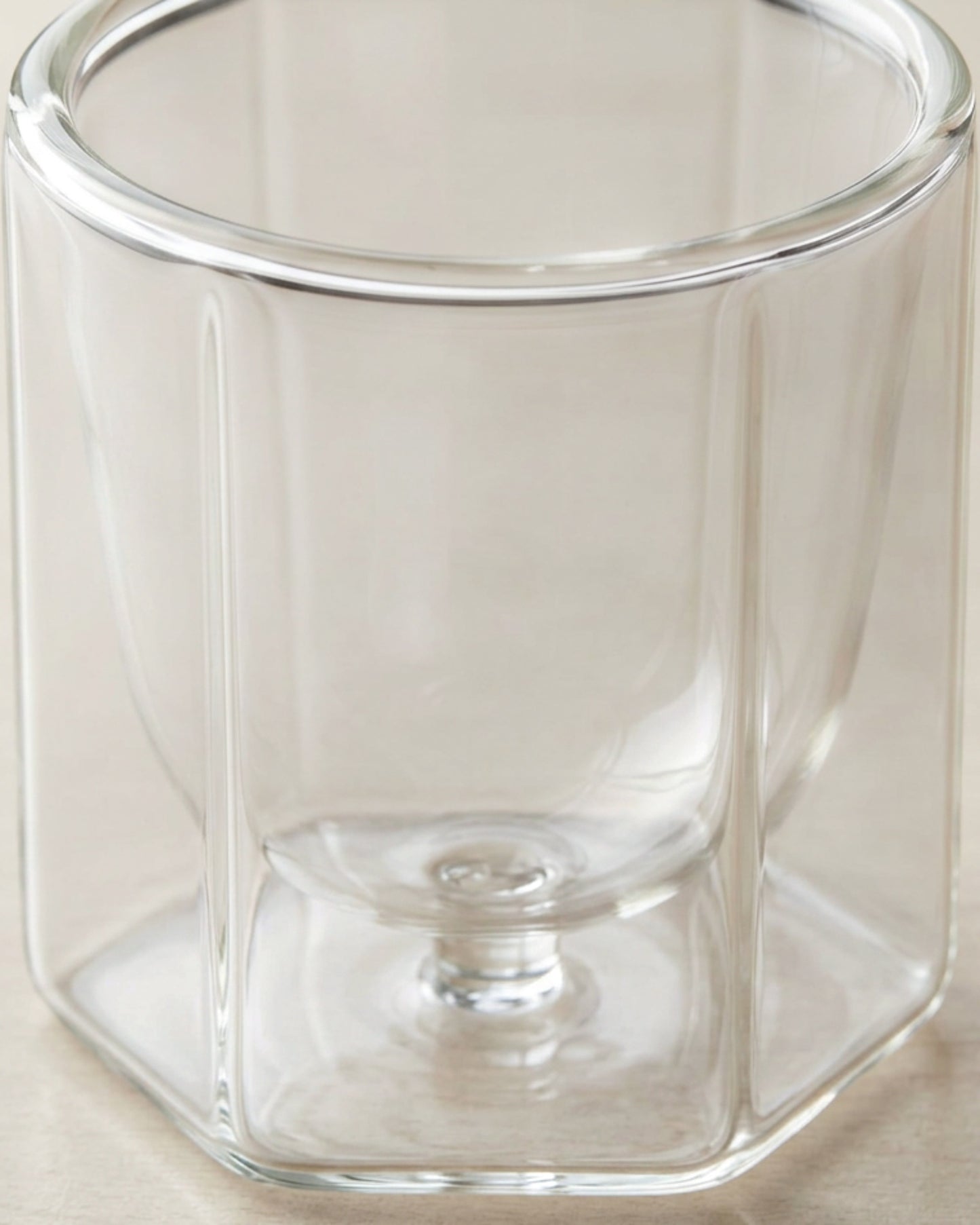 Fnvrp Double-Wall Borosilicate Hexagonal Espresso Cup 3 oz Clear - Detail view