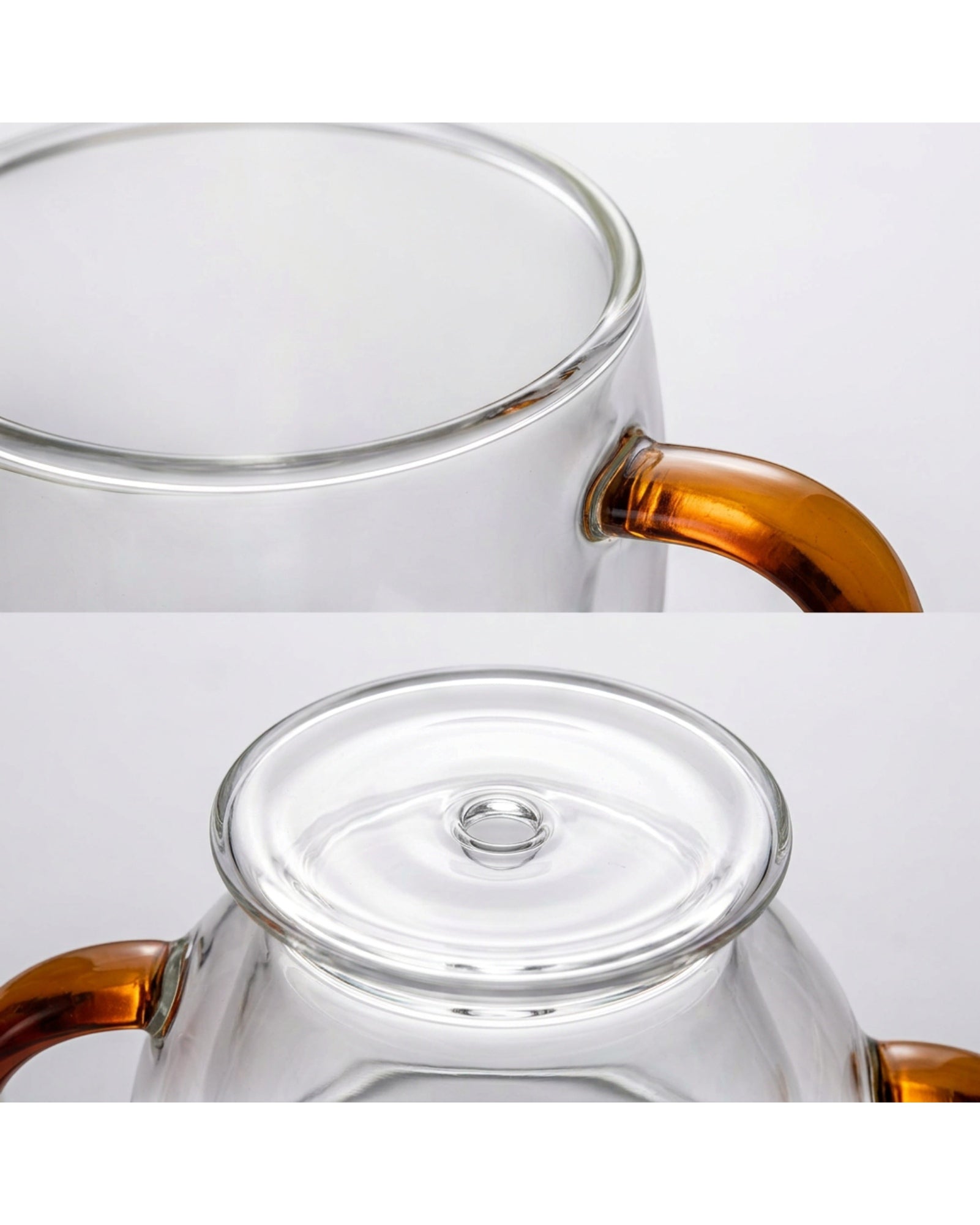 Fnvrp Double-Wall Borosilicate Tulip Cup 10 oz Clear Amber - Detail view