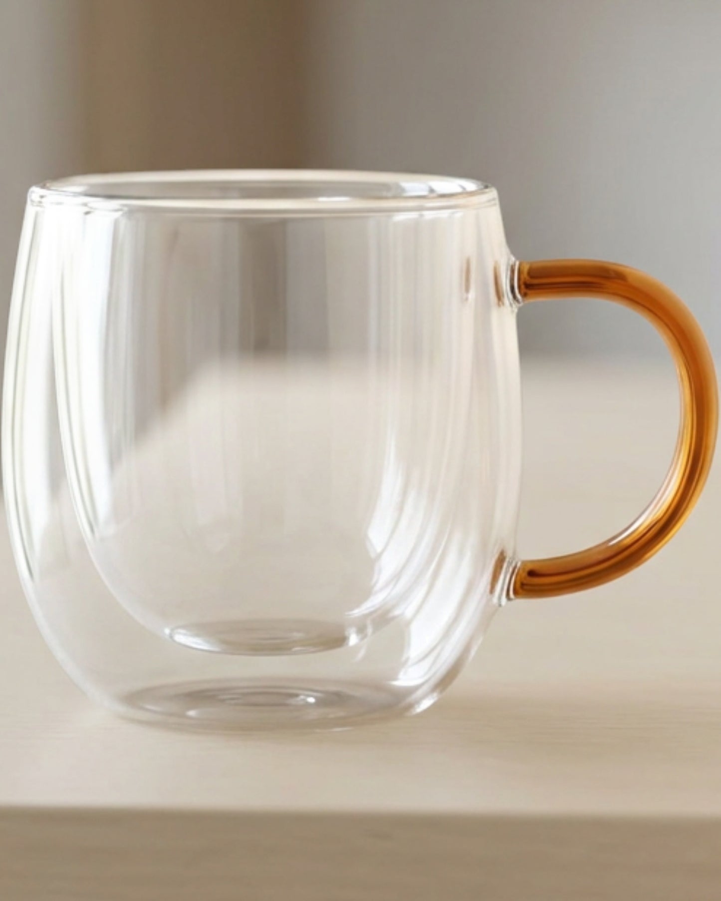 Fnvrp Double-Wall Borosilicate Tulip Cup 10 oz Clear Amber - Lifestyle view